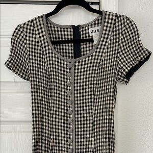 J.B.S. Vintage Gingham Dress in Black and Cream